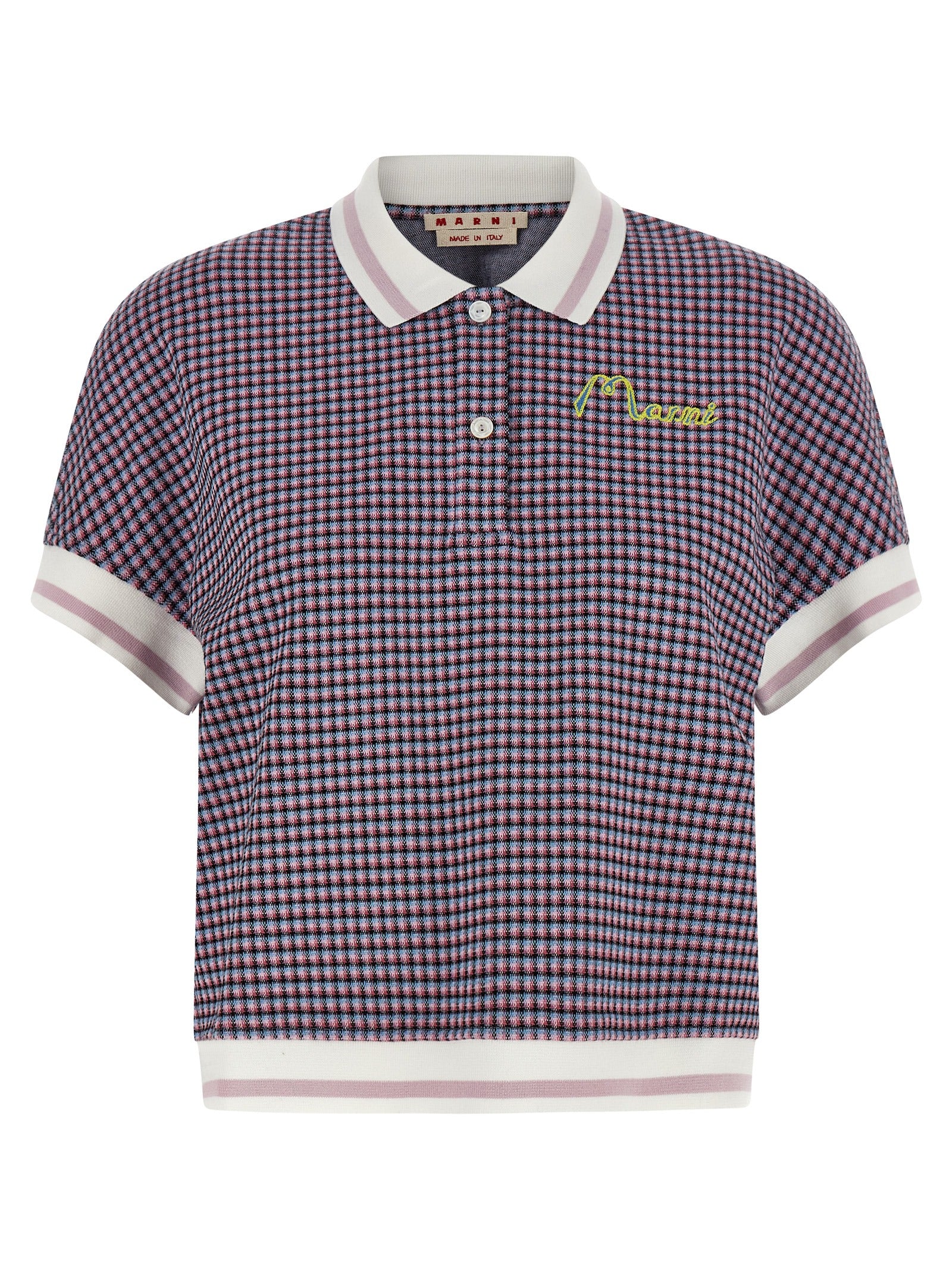 Marni 65% viscose polo shirt in multicolor