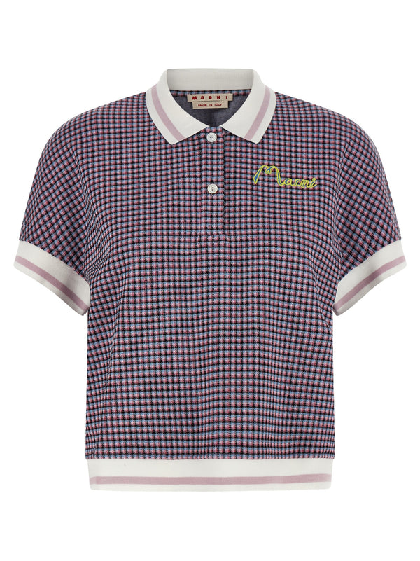 Marni 65% viscose polo shirt in multicolor