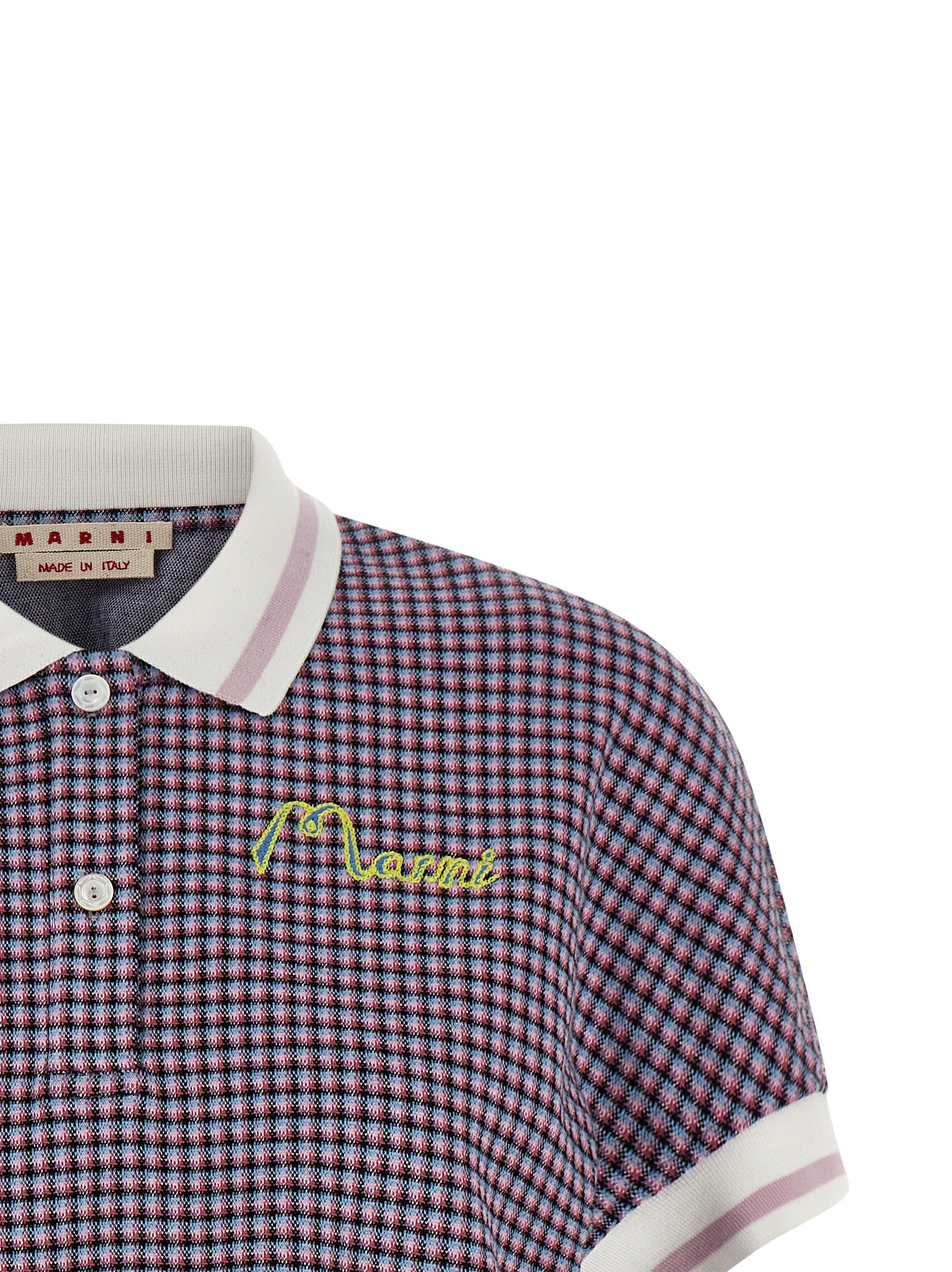 Marni 65% viscose polo shirt in multicolor — view 3