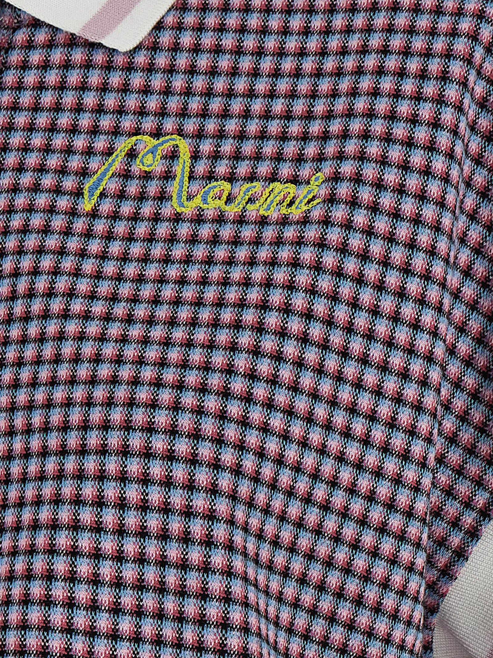 Marni 65% viscose polo shirt in multicolor — view 4