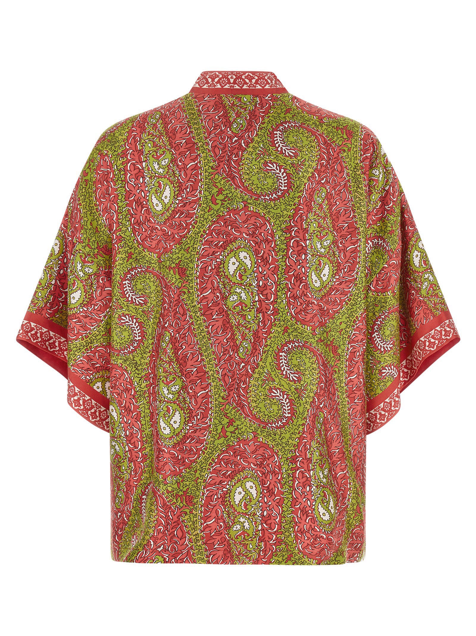Etro 100% Silk cardigan in red — view 2