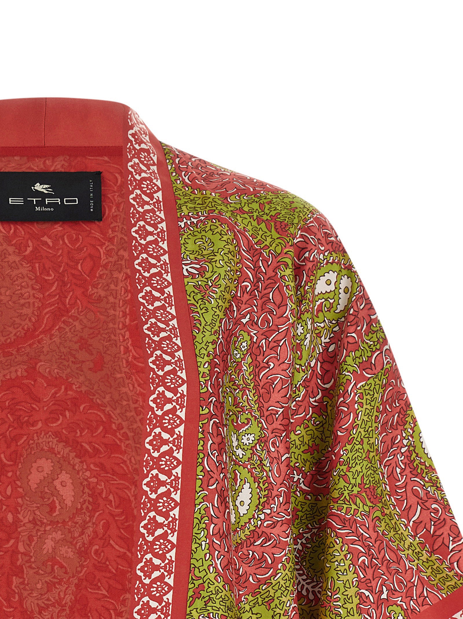 Etro 100% Silk cardigan in red — view 3