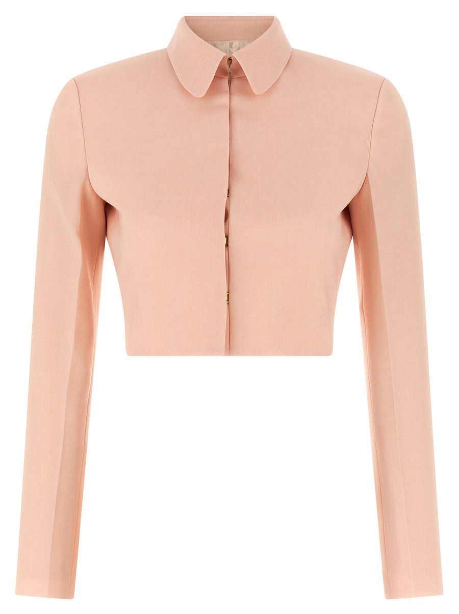 Alberta Ferretti 54% polyester blazer in pink