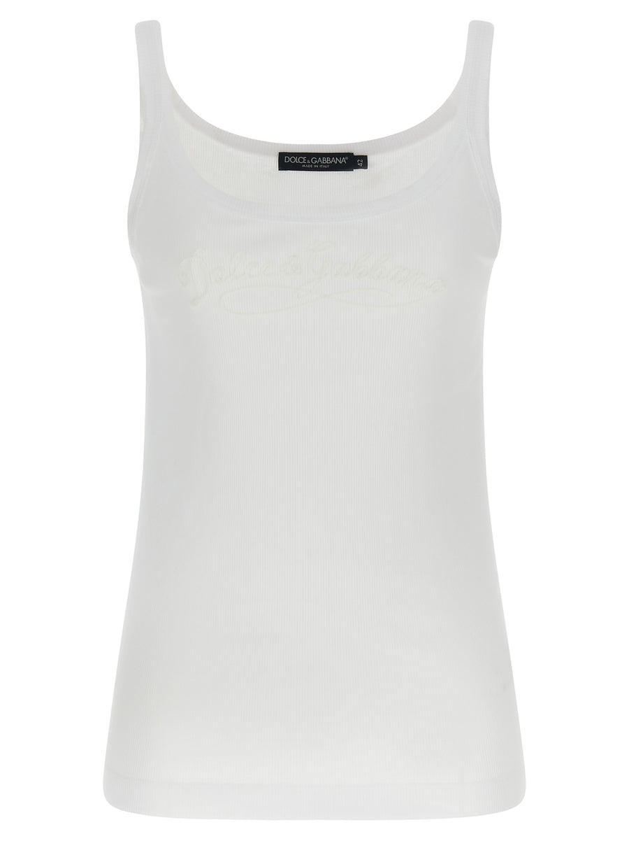 Dolce & Gabbana 100% cotton tank top in white