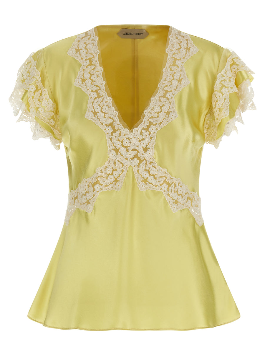 Alberta Ferretti 100% viscose blouse in yellow
