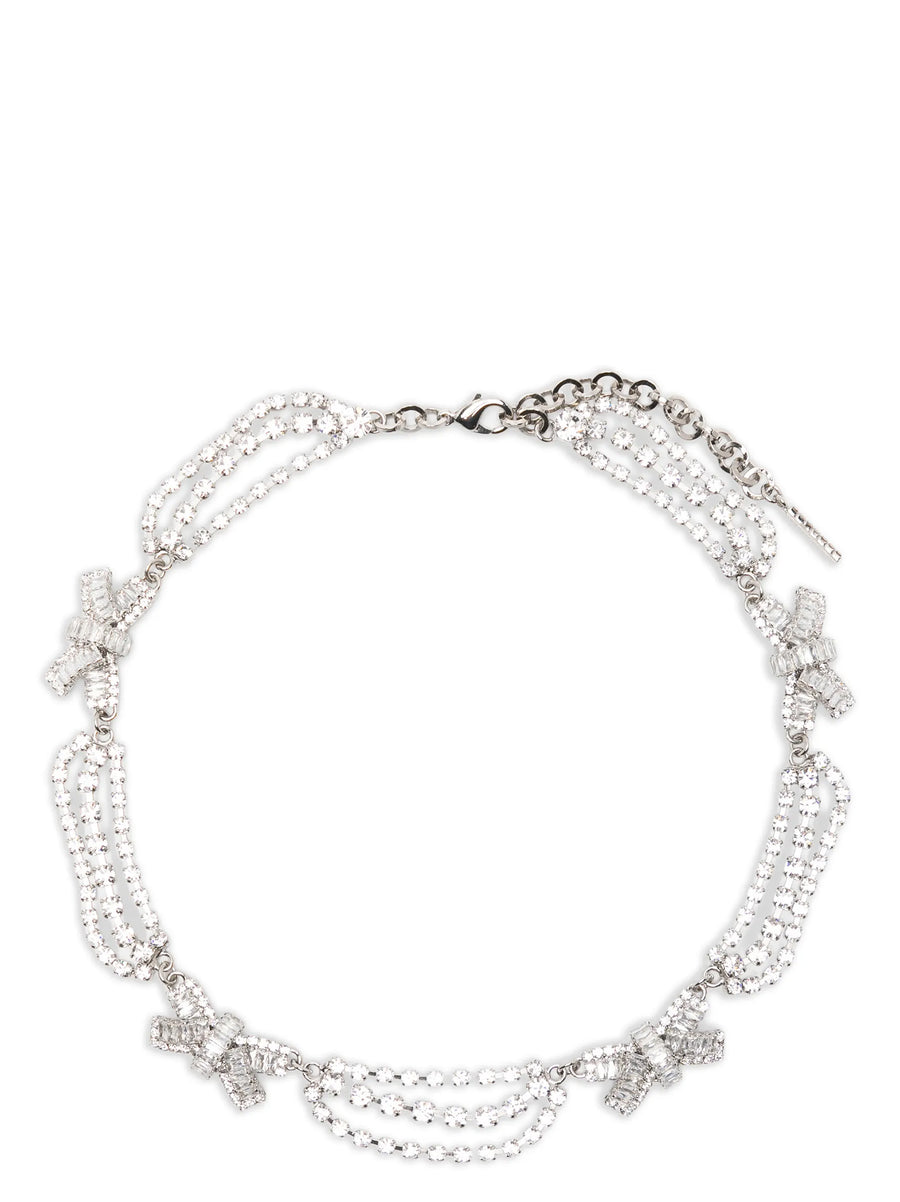 Alessandra Rich 80% glass necklace in silver