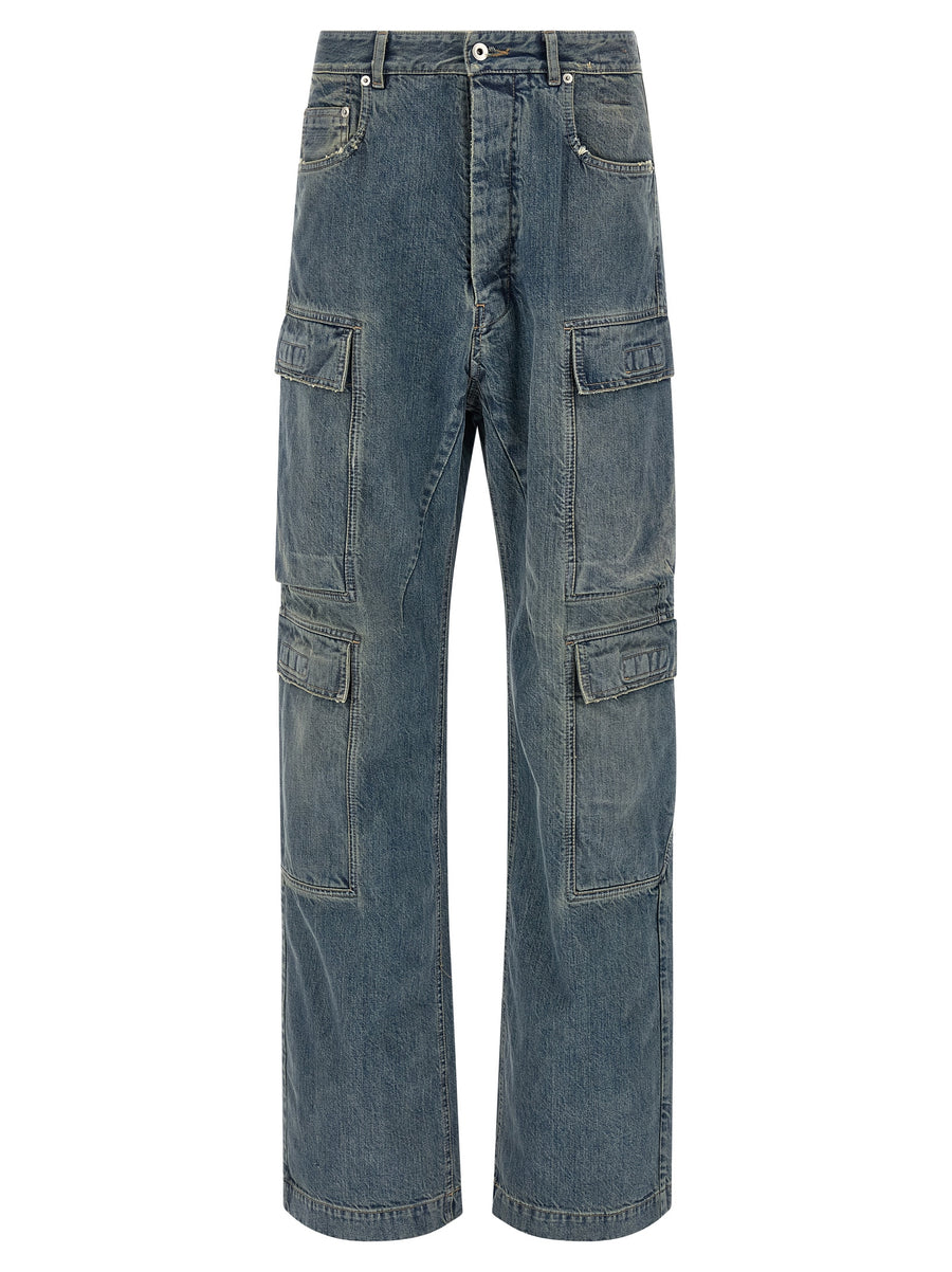 Drkshdw 100% cotton cargo pants in blue
