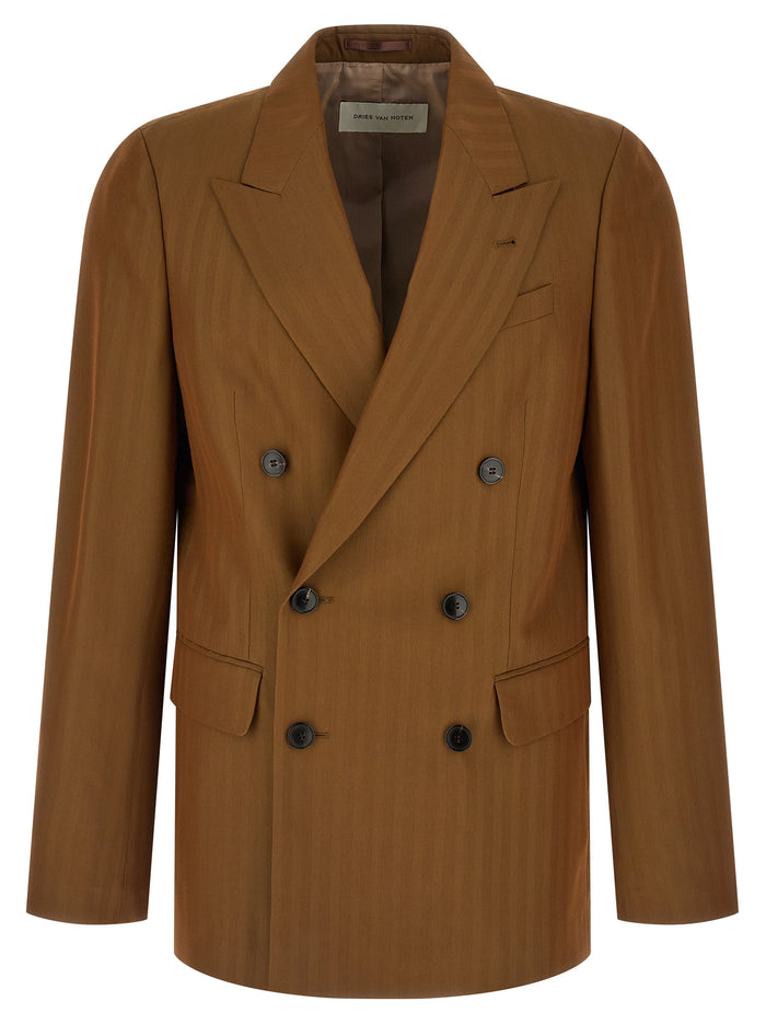 Dries Van Noten 54% wool blazer in brown