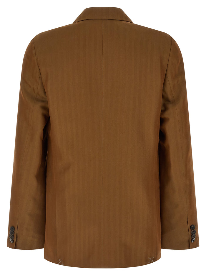 Dries Van Noten 54% wool blazer in brown — view 2