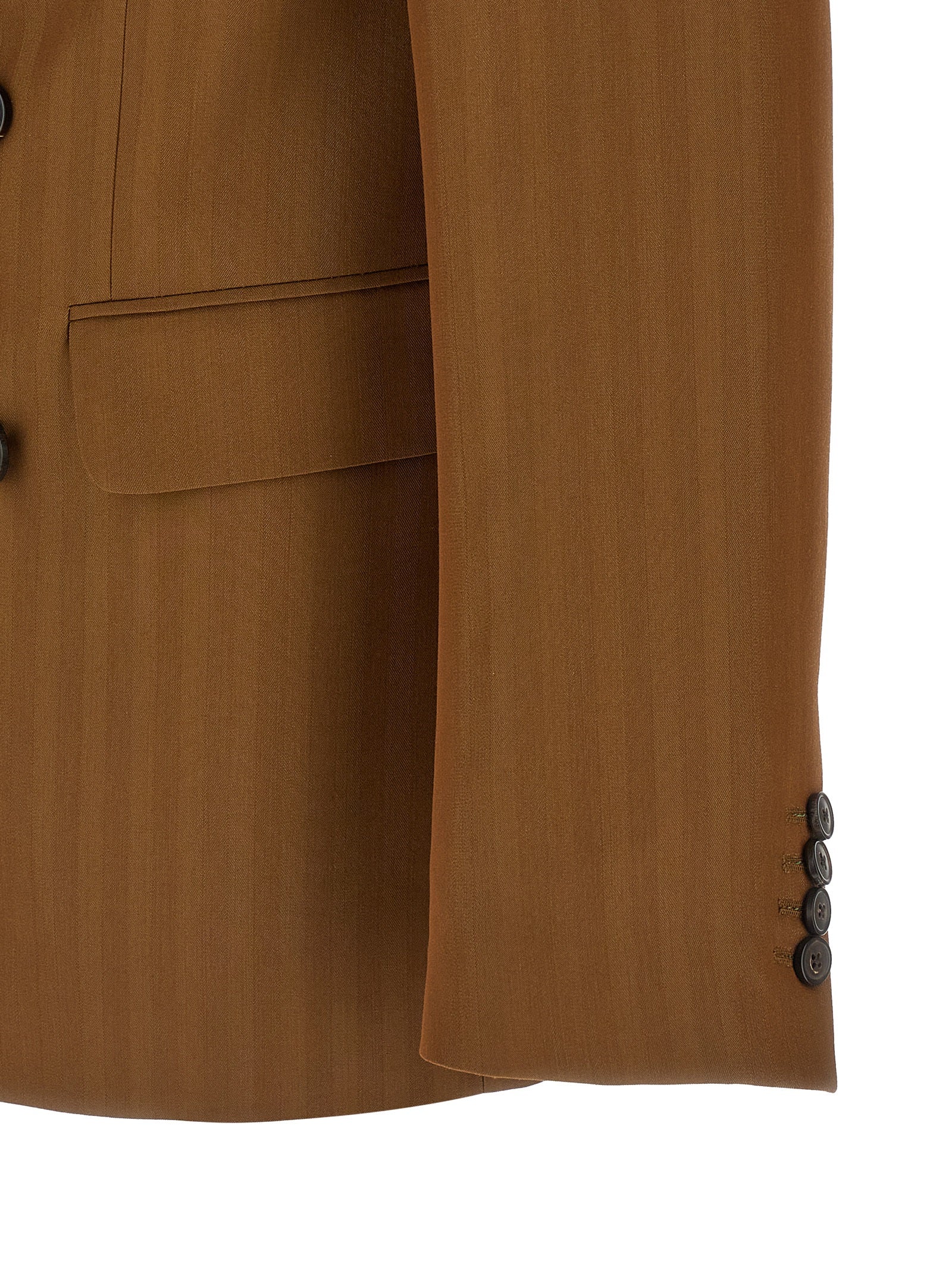 Dries Van Noten 54% wool blazer in brown — view 4