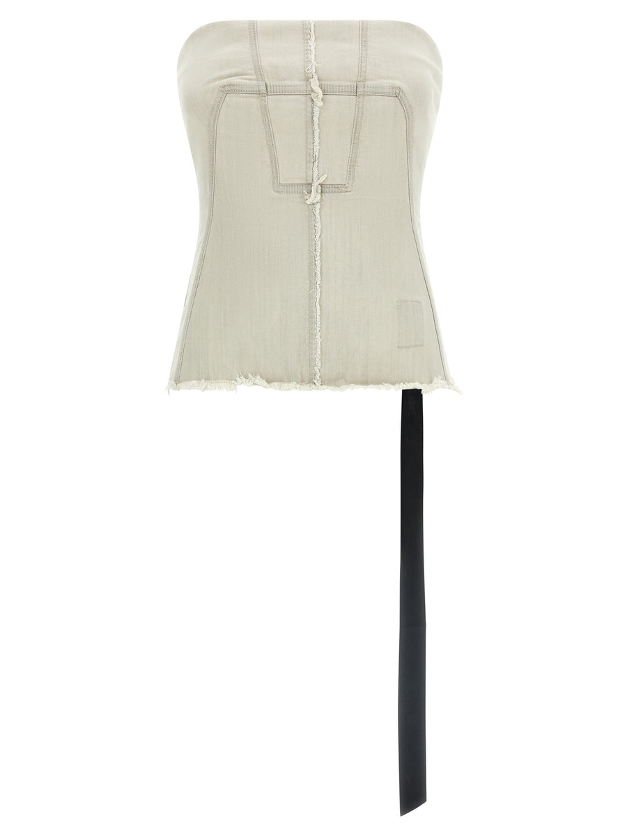 Drkshdw 91% cotton tank top in gray