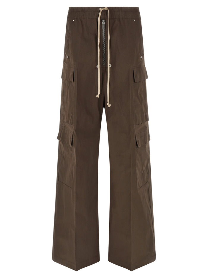 Rick Owens 97% Cotton cargo pants in brown