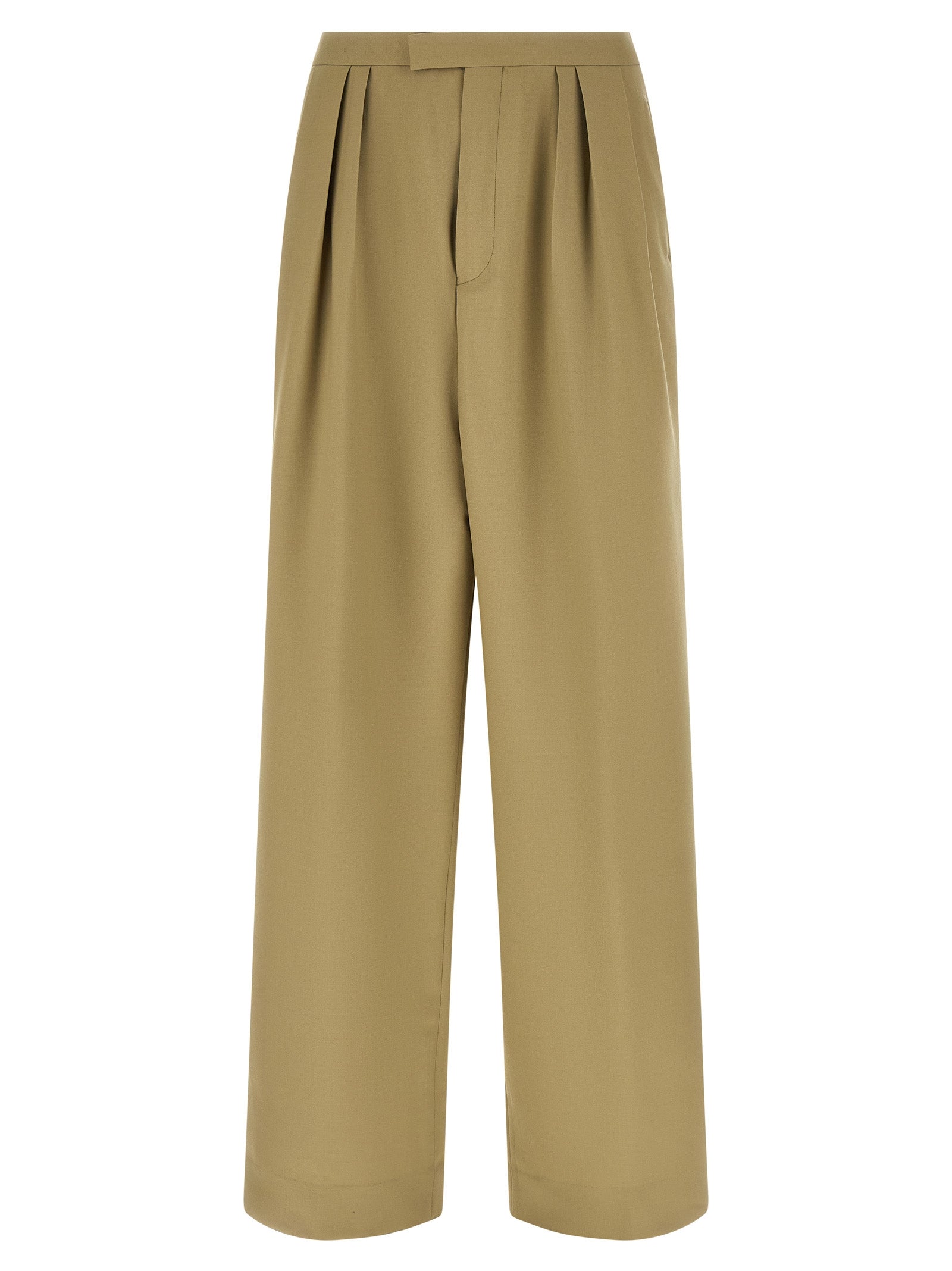 Dries Van Noten 83% wool trousers in green