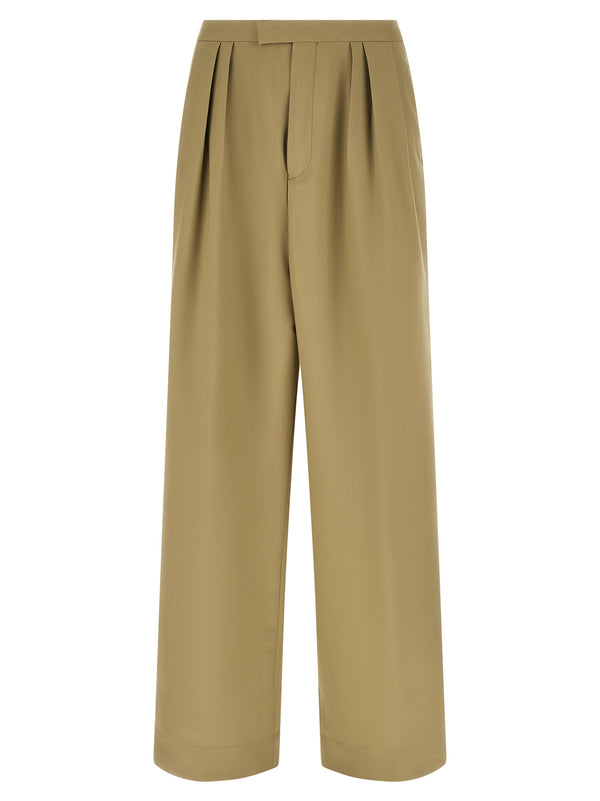 Dries Van Noten 83% wool trousers in green