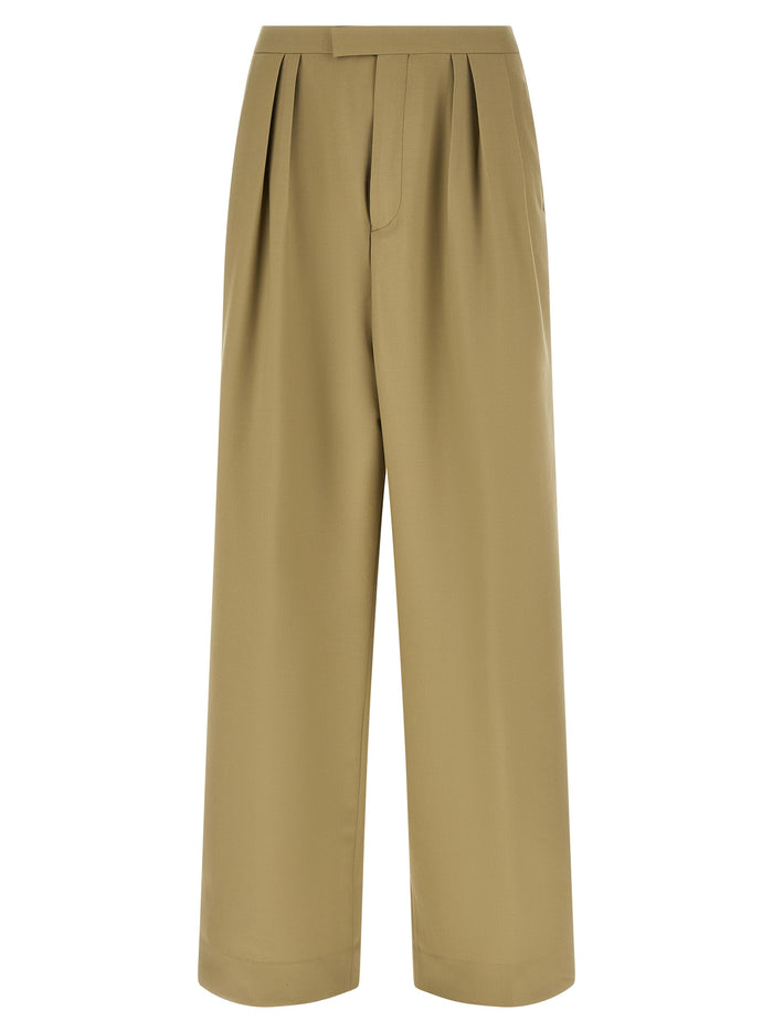 Dries Van Noten 83% wool trousers in green