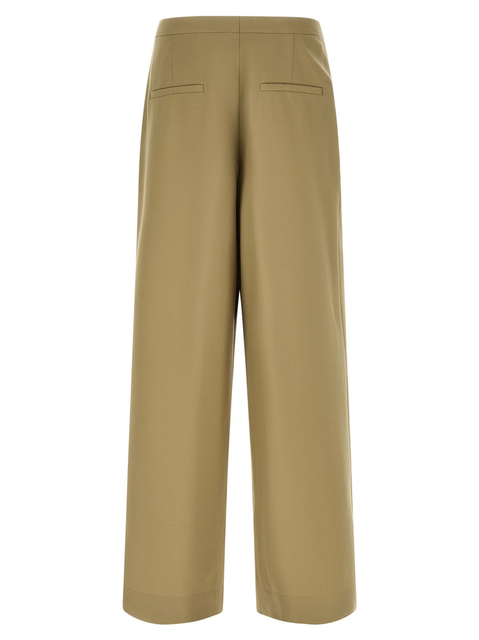 Dries Van Noten 83% wool trousers in green — view 2