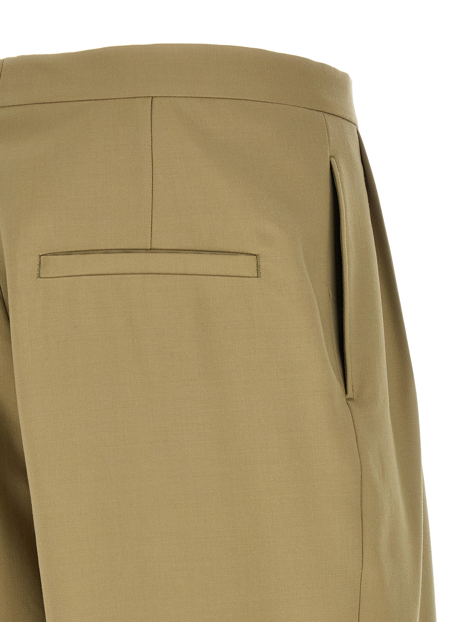 Dries Van Noten 83% wool trousers in green — view 4