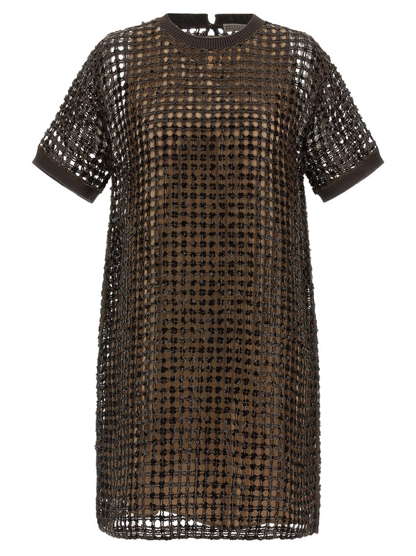 Brunello Cucinelli 52% silk tunic in brown