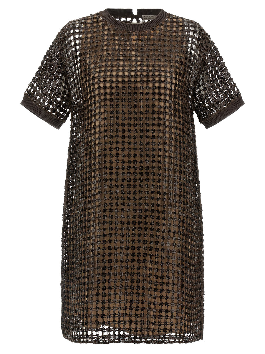 Brunello Cucinelli 52% silk tunic in brown