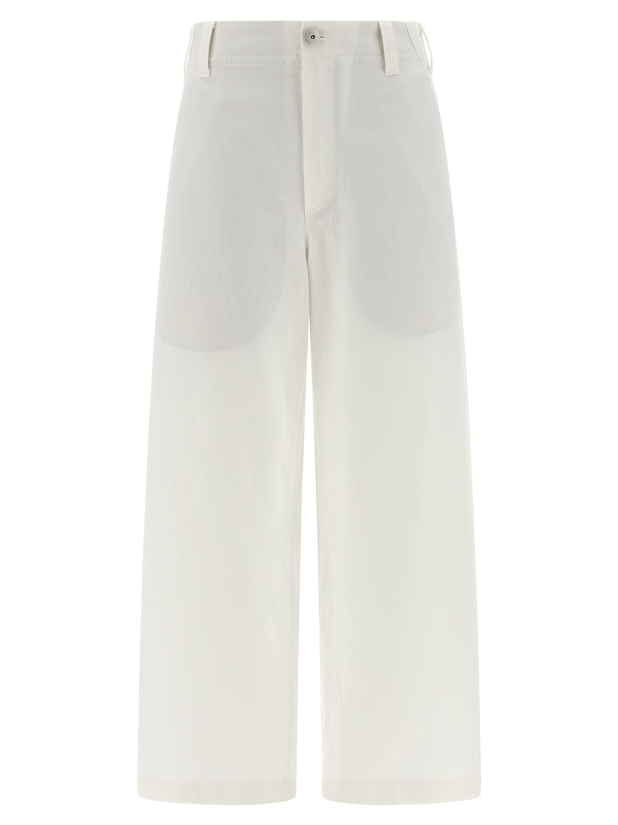 Brunello Cucinelli 76% cotton chino trousers in white