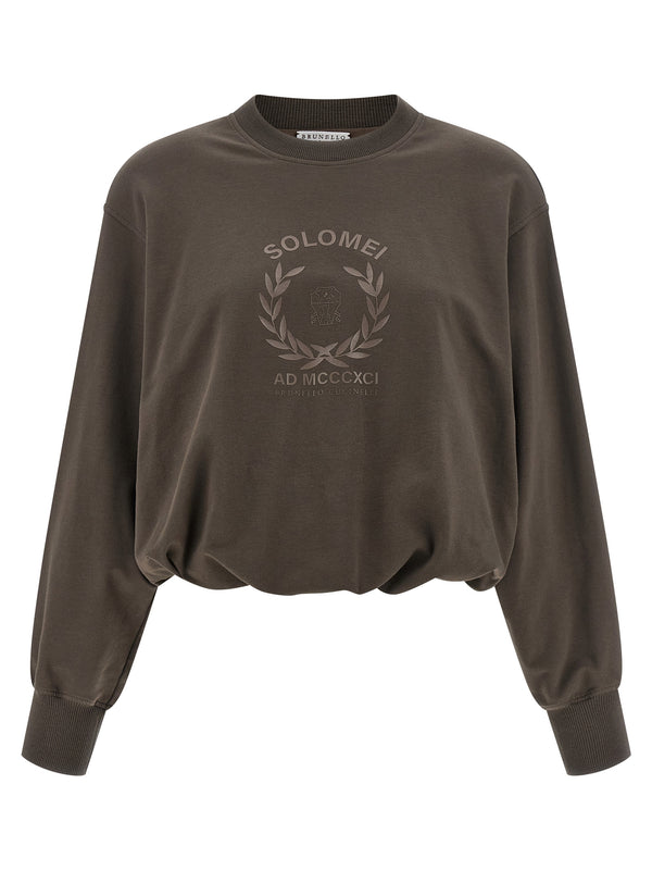 Brunello Cucinelli 98% Cotton sweatshirt in brown