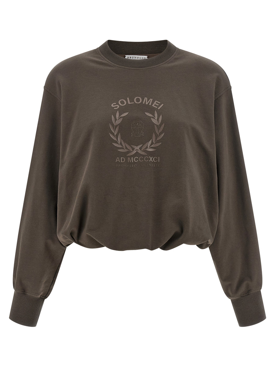 Brunello Cucinelli 98% Cotton sweatshirt in brown