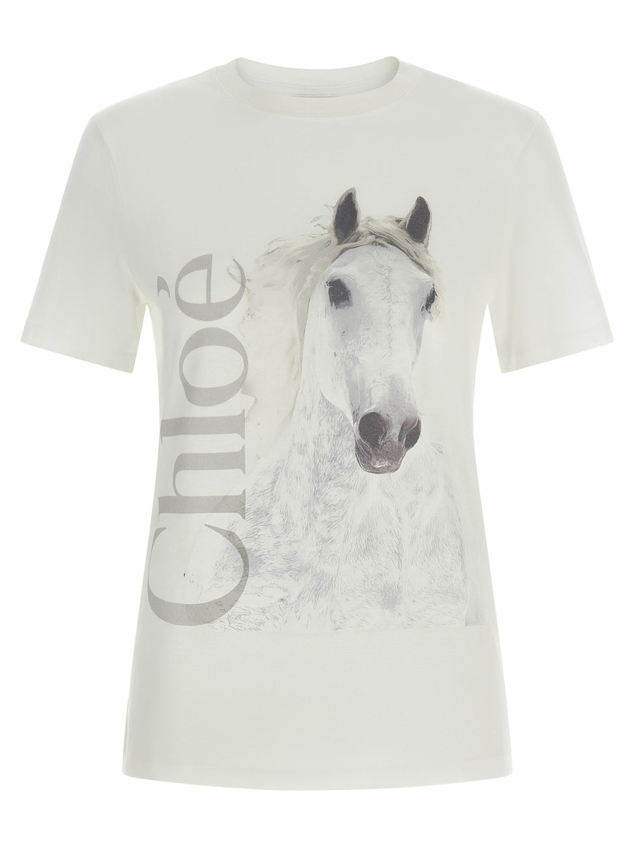 Chloé 100% cotton t-shirt in white