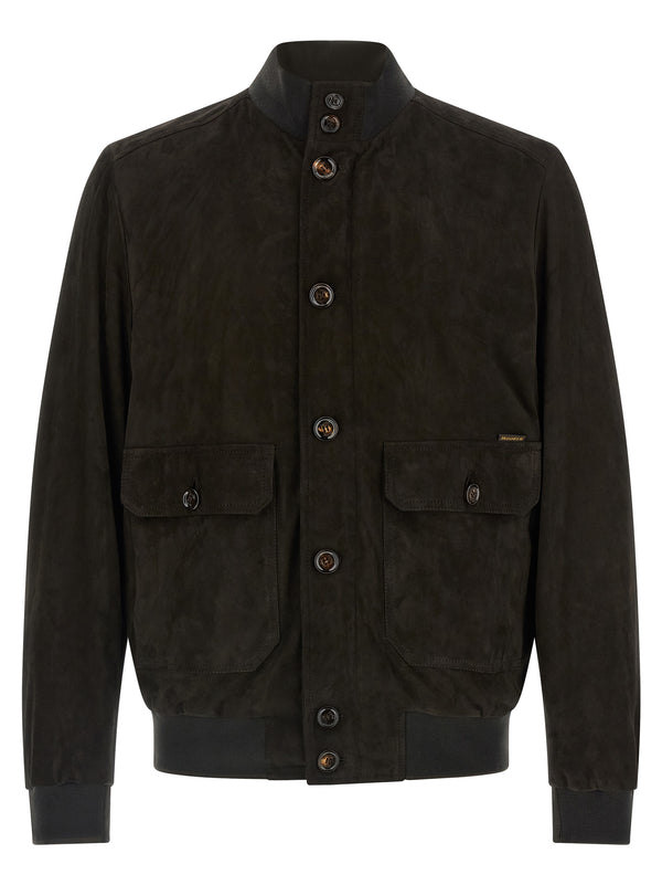 Moorer 100% lamb leather jacket in brown