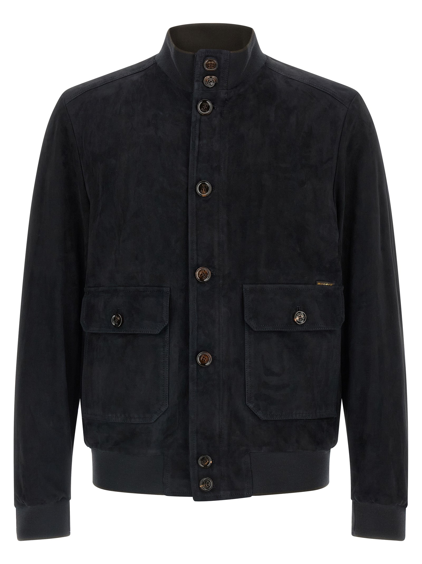 Moorer 100% lamb leather jacket in blue