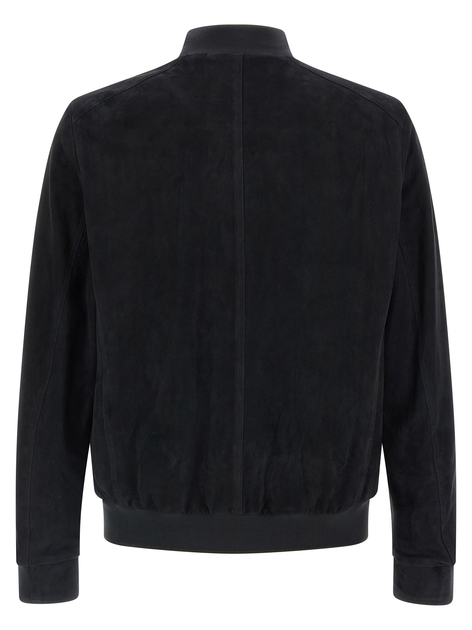 Moorer 100% lamb leather jacket in blue — view 2