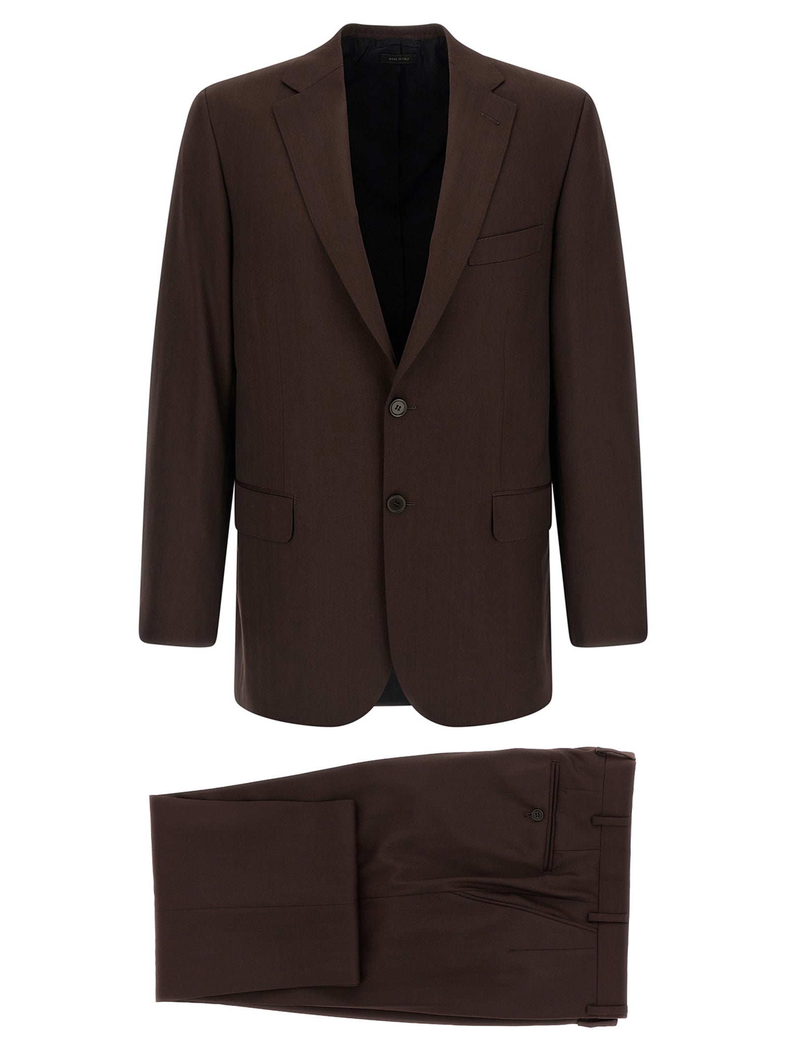 Brioni 100% Wool pant suit in brown
