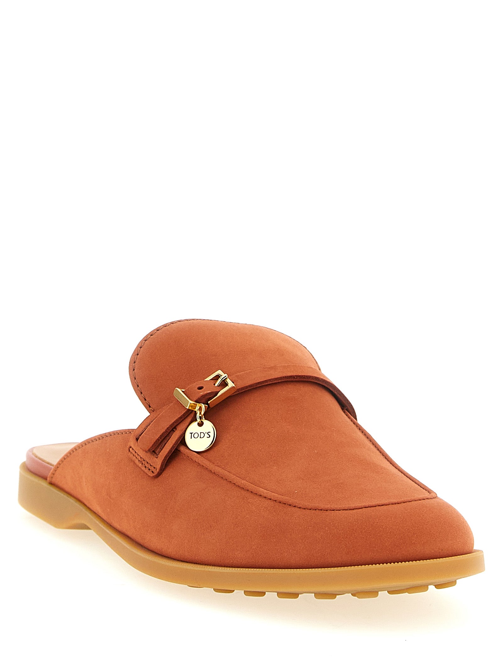 Tod's 100% calfskin leather mule in orange — view 2