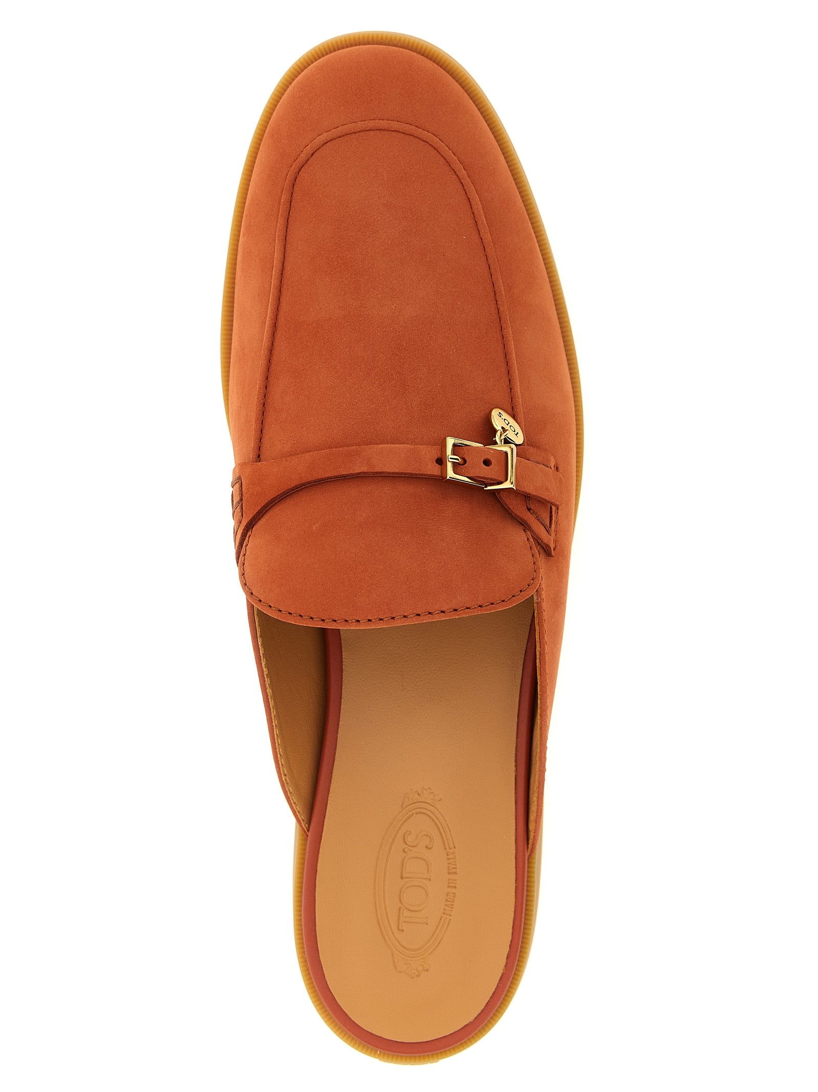 Tod's 100% calfskin leather mule in orange — view 4