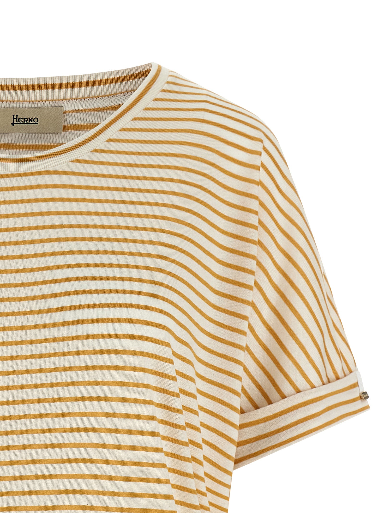 Herno 67% lyocell t-shirt in yellow — view 3