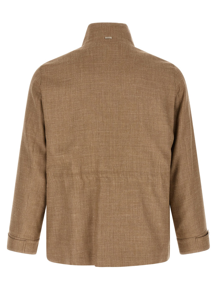 Herno 47% wool jacket in beige — view 2