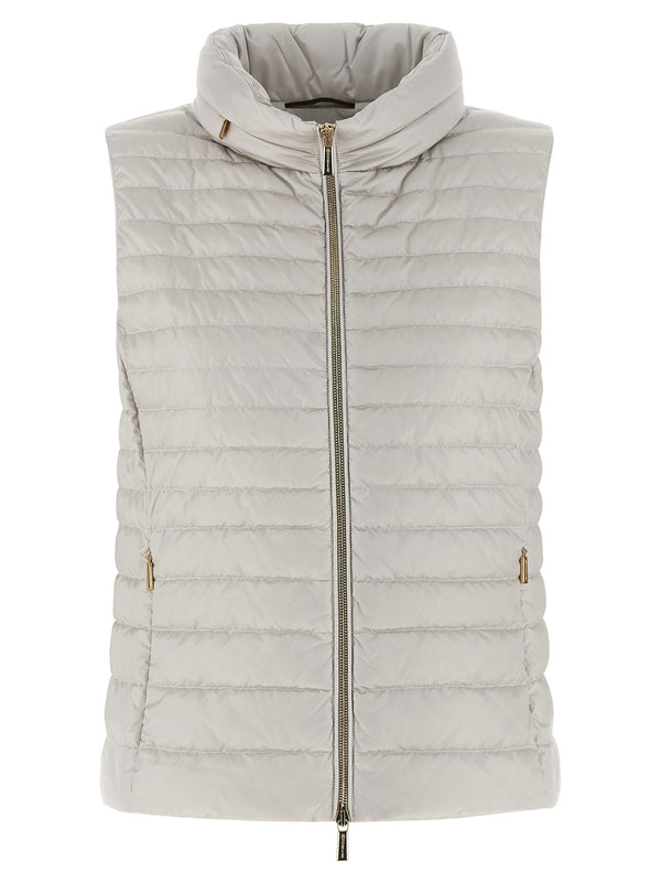 Moorer 100% polyester vest in beige