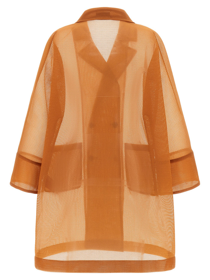 Herno 100% Polyester coat in orange — view 2