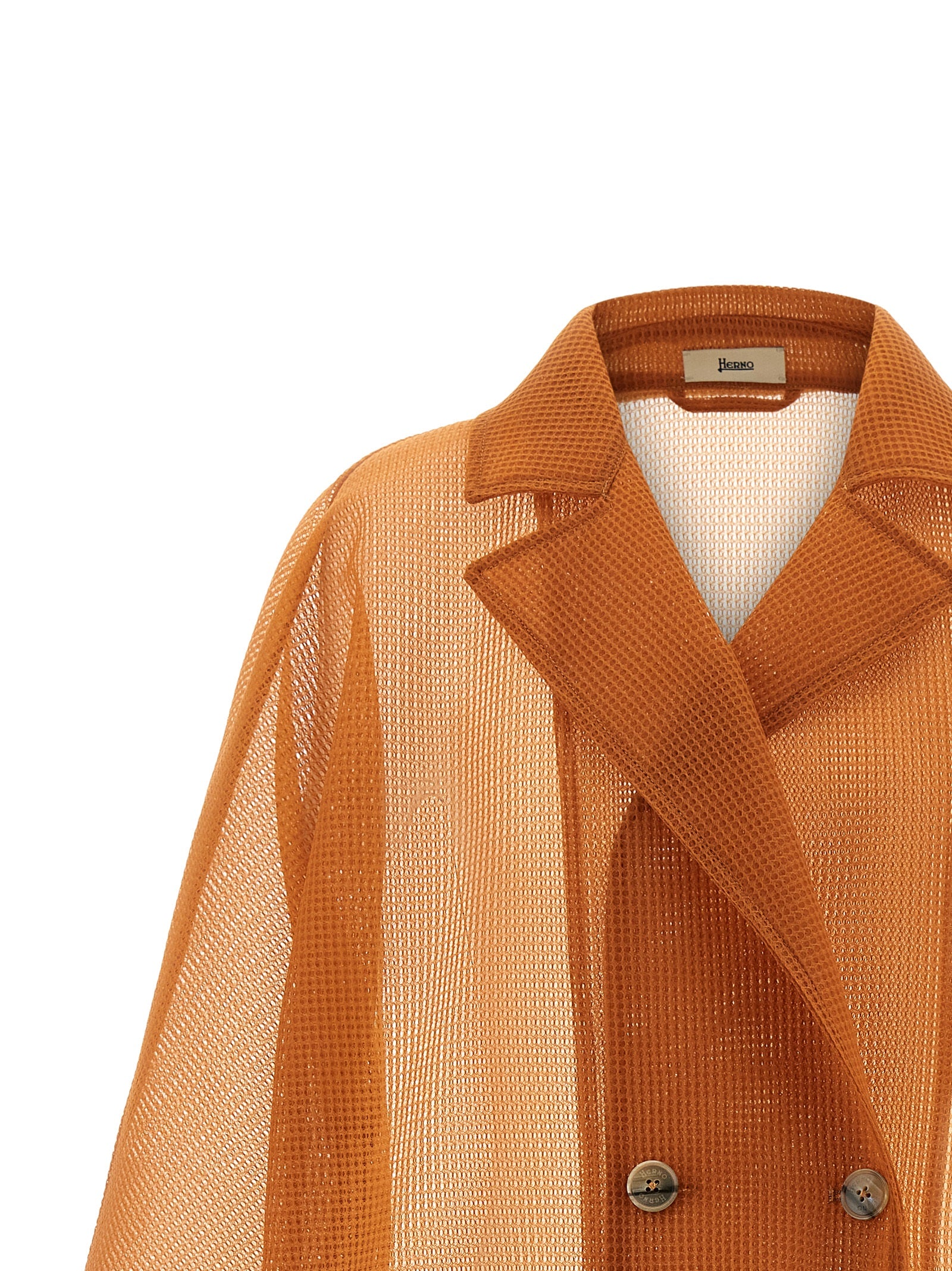 Herno 100% Polyester coat in orange — view 3