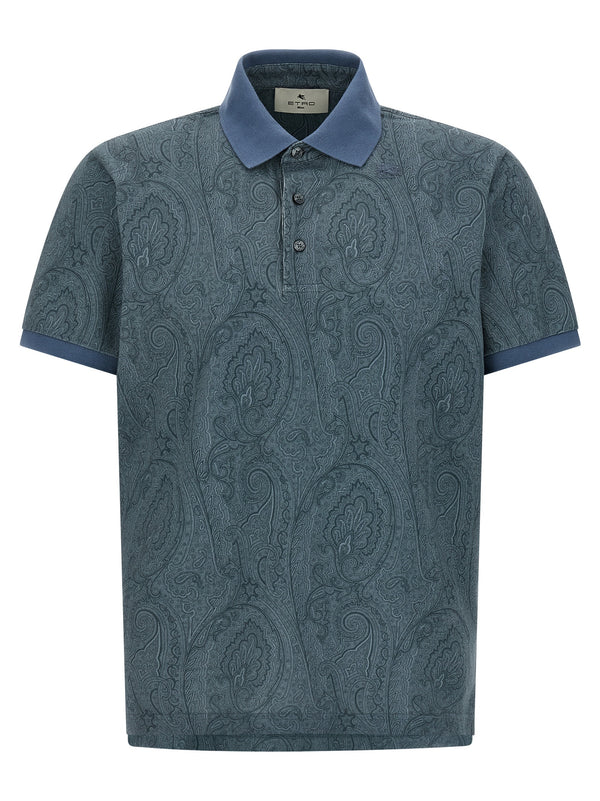 Etro 100% cotton polo shirt in blue