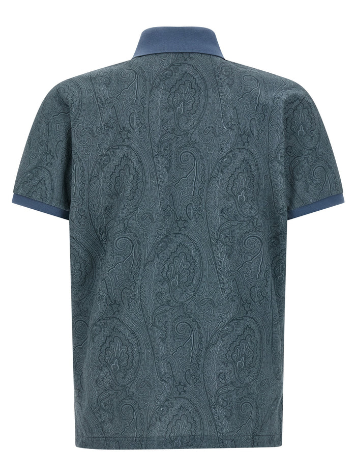 Etro 100% cotton polo shirt in blue — view 2