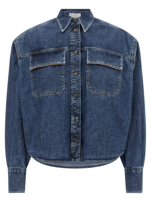 Brunello Cucinelli 100% cotton shirt in blue