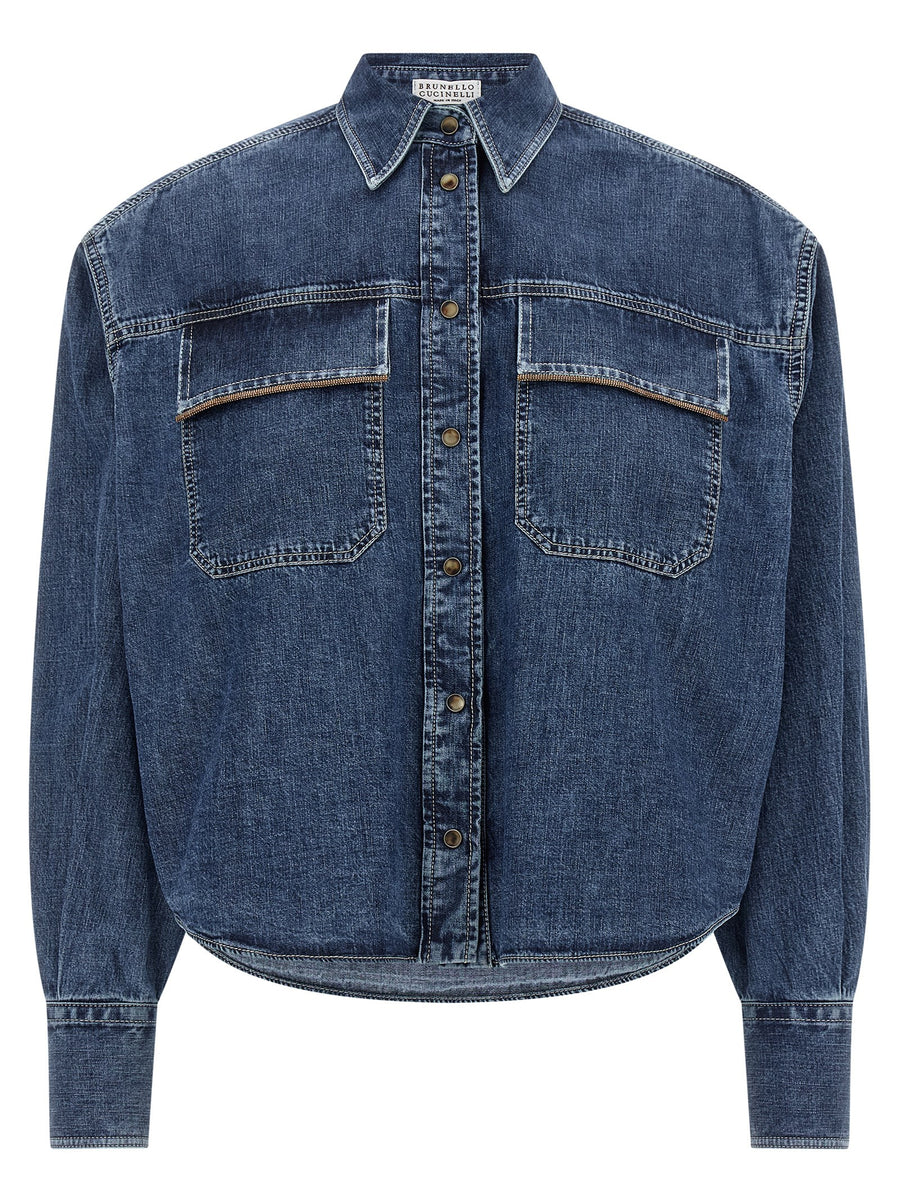 Brunello Cucinelli 100% cotton shirt in blue