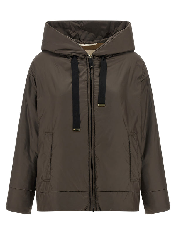Max Mara 100% polyester puffer jacket in brown