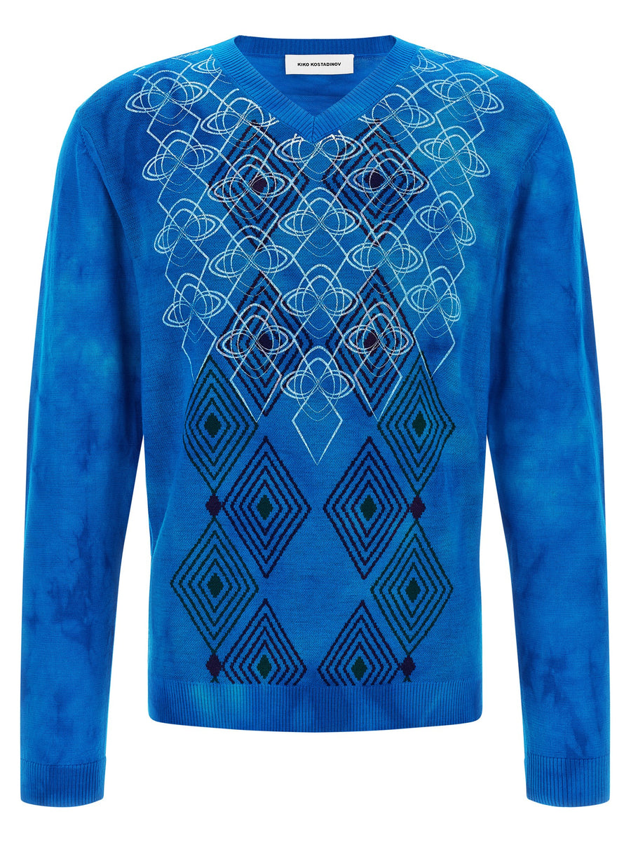 Kiko Kostadinov 100% wool sweater in blue