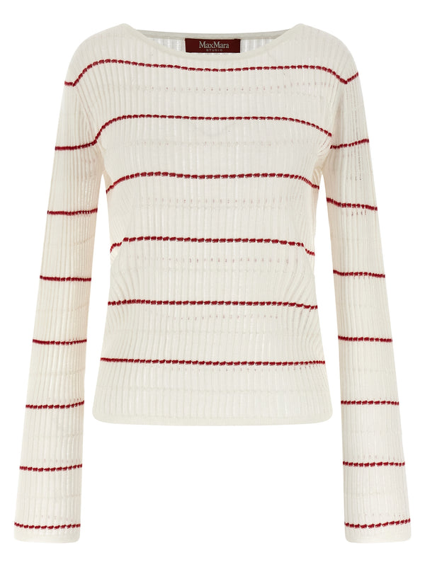 Max Mara 55% silk sweater in white