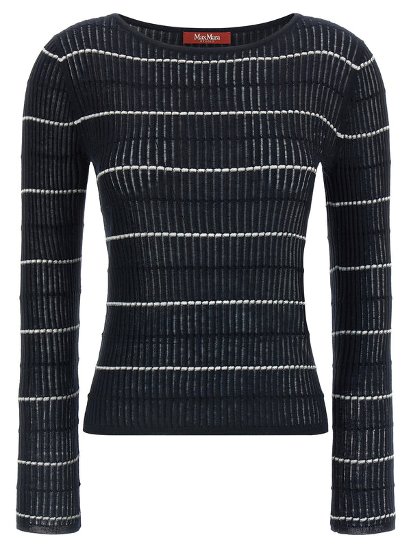 Max Mara 55% silk sweater in navy