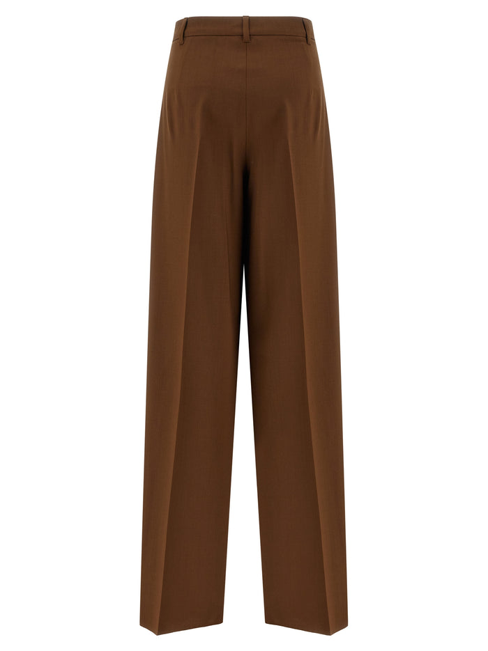 Max Mara 100% Virgin Wool trousers in brown — view 2