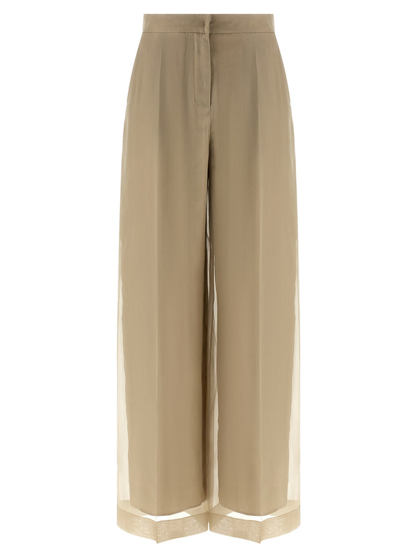 Max Mara 100% Silk trousers in beige