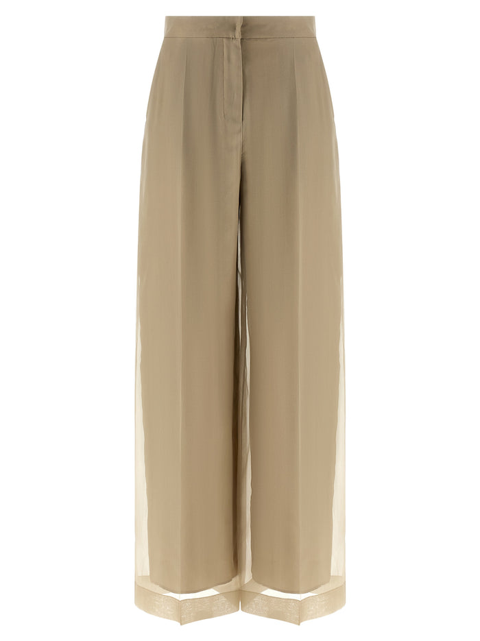 Max Mara 100% Silk trousers in beige