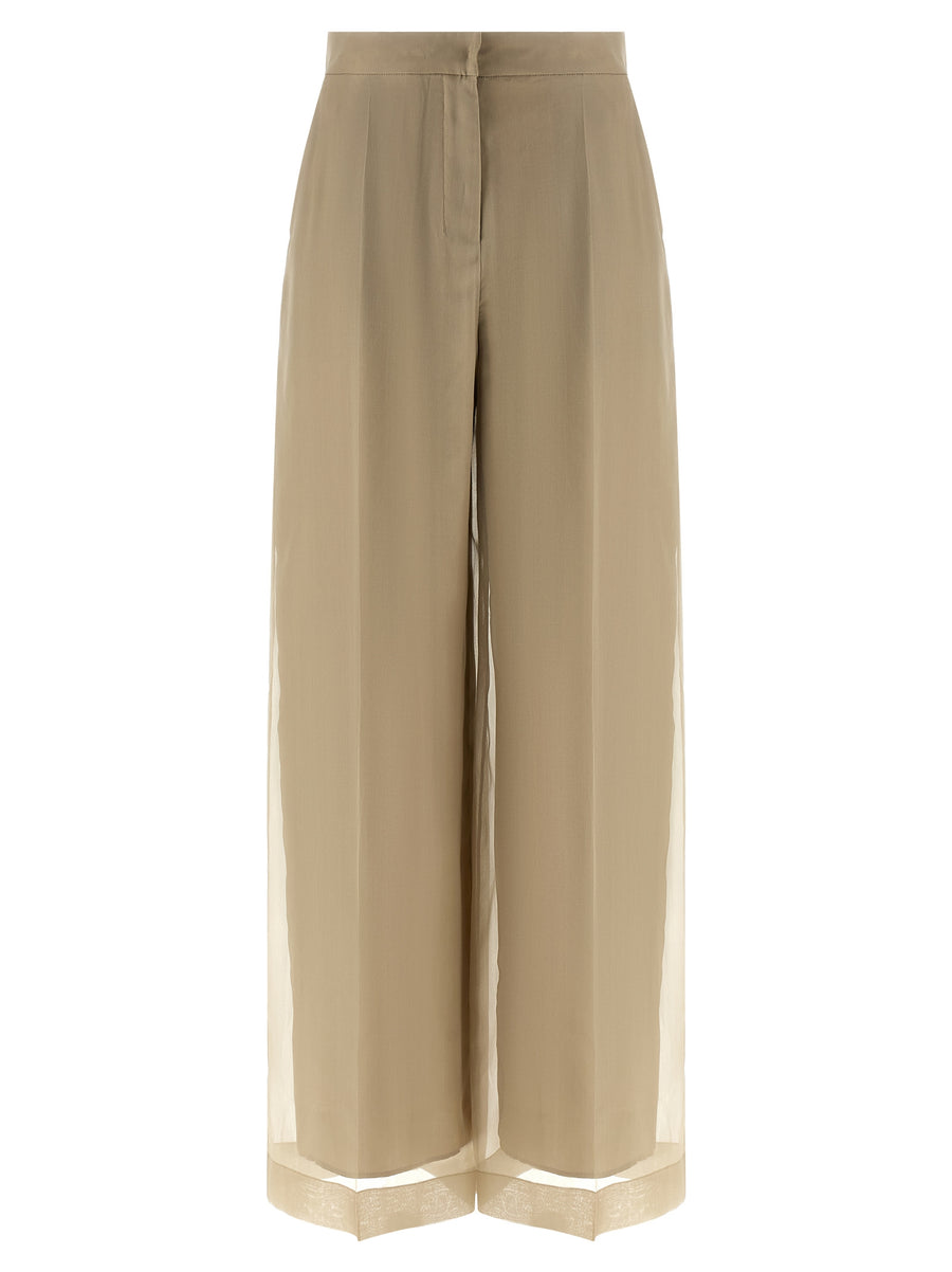 Max Mara 100% Silk trousers in beige